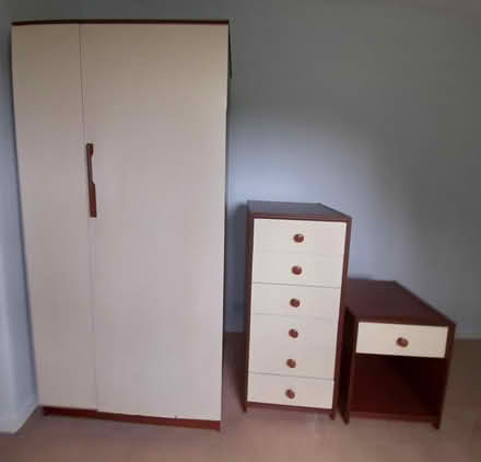 Photo of free Small wardrobe, chest of drawers and bedside cabinet. (Forfar DD8) #1
