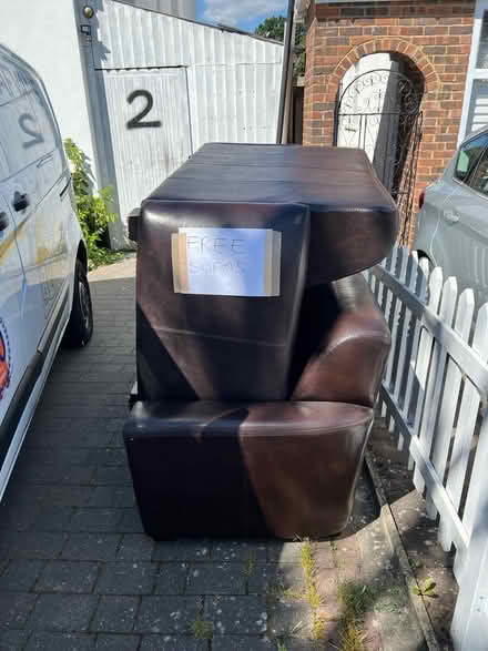 Photo of free Leather sofas (pinner HA5) #3