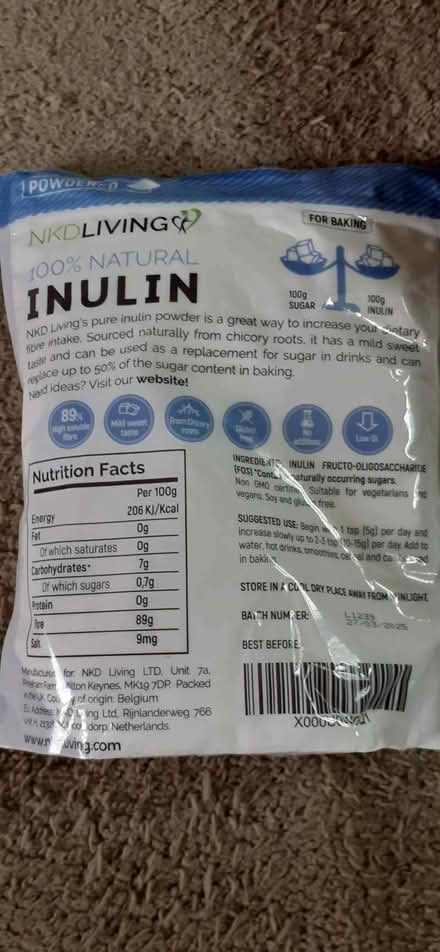 Photo of free Inulin powder, 1 kg (Birch Hill RG12) #1