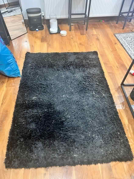 Photo of free 120x170cm Black Shaggy Rug (liverpool 1) #1