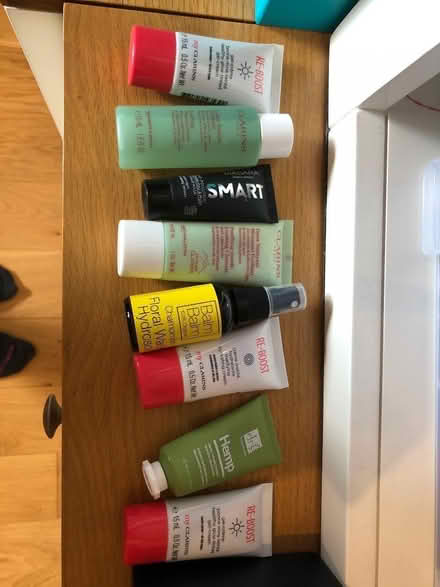 Photo of free Box of unopened luxury travel sizes, mostly clarins (Princethorpe CV23) #1