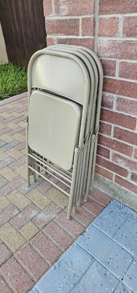 Photo of free 4 Metal Folding Chairs (McAllen TX. Ware Rd & Gumwood) #1