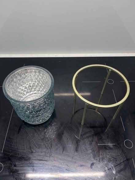 Photo of free Silver/textured glass vase & stand (WD5 Abbots Langley) #2