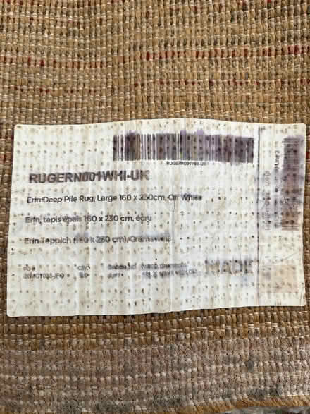 Photo of free Large off-white deep pile rug (WD5 Abbots Langley) #2