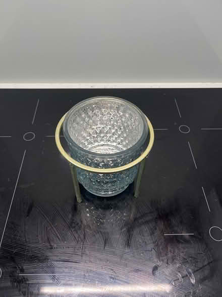 Photo of free Silver/textured glass vase & stand (WD5 Abbots Langley) #1