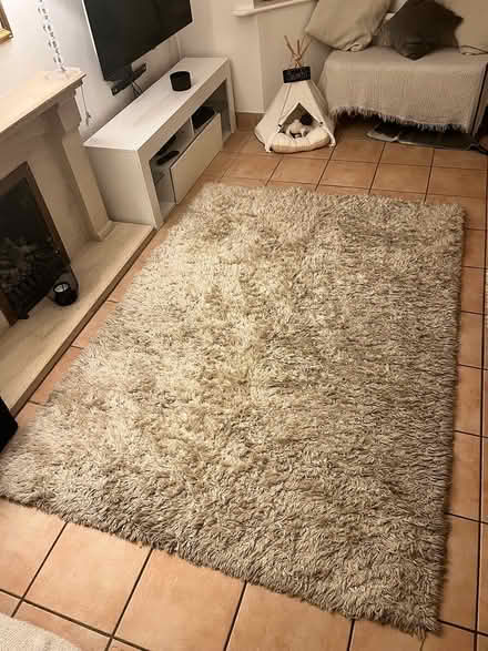 Photo of free Large off-white deep pile rug (WD5 Abbots Langley) #1