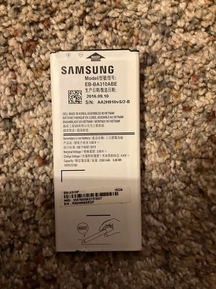 Photo of free Samsung battery for A3 mobile phone (Bohemia TN37) #1
