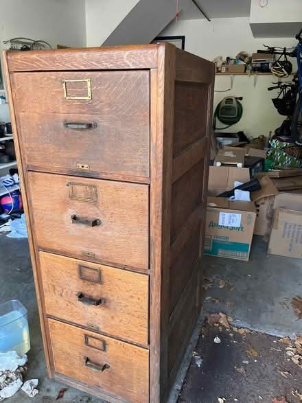 Photo of free Tall oak filing cabinet (Briarcliff Manor) #1