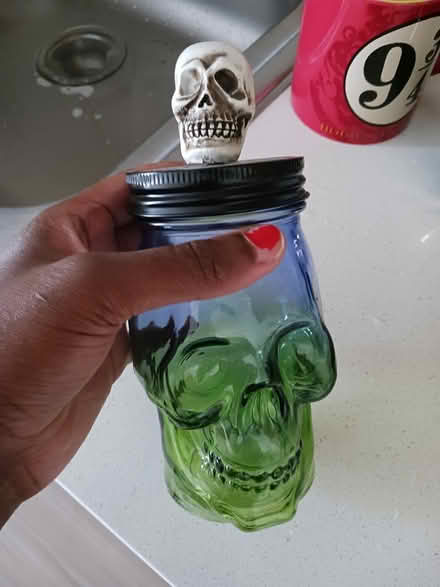 Photo of free Crystal skull jar with skull lid (Manhattan) #1