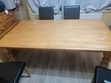 Photo of free big wooden dinning table + 4 chairs (CW9) #4