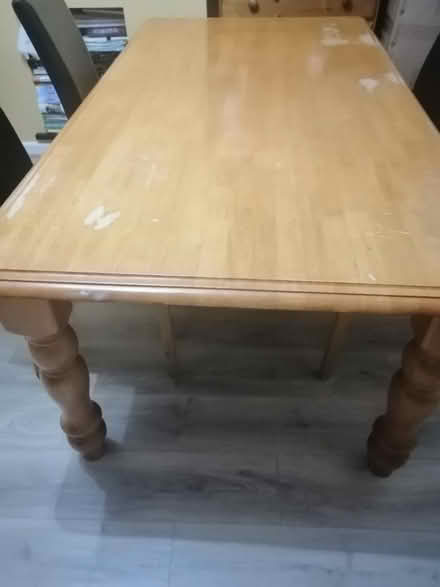 Photo of free big wooden dinning table + 4 chairs (CW9) #3