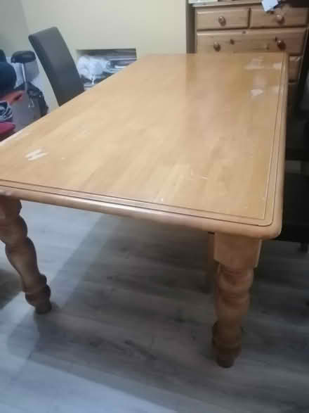 Photo of free big wooden dinning table + 4 chairs (CW9) #1