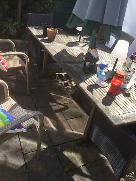 Photo of free wooden garden table seats 8 (BH9 Moordown) #1