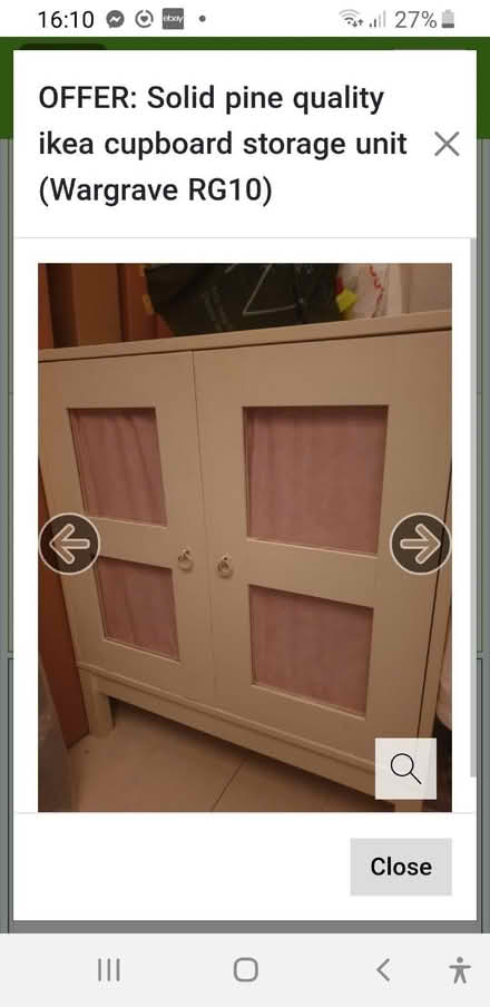 Photo of free Storage cupboard ikea solid pine hall bathroom kitchen (Wargrave RG10) #2