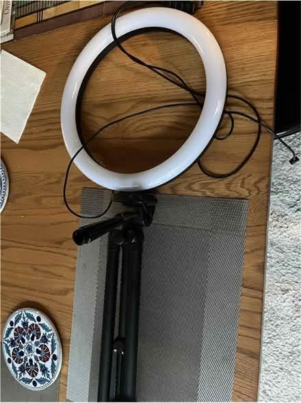 Photo of free 12" desk ring light with tripod (Newton Centre MA 02459) #1