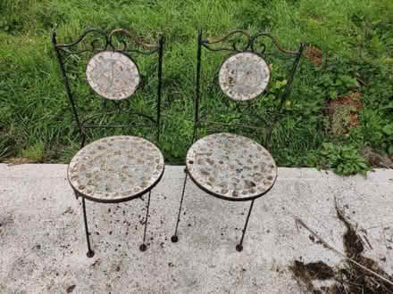 Photo of free Two iron garden chairs, wobbly (Cefn Mawr LL14) #1