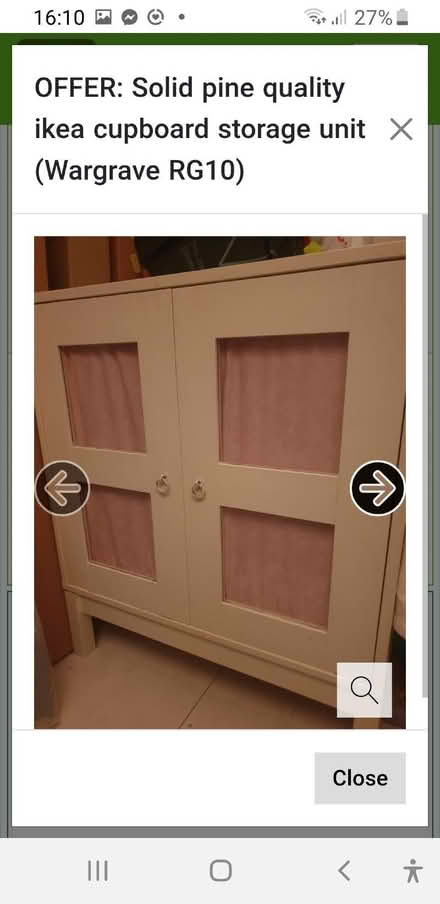 Photo of free Storage cupboard ikea solid pine hall bathroom kitchen (Wargrave RG10) #4