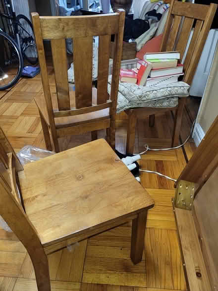 Photo of free solid wooden table with 4 chairs (Inwood/washington heights) #2