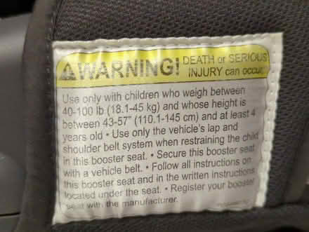 Photo of free Graco booster seat (Kensington) #4