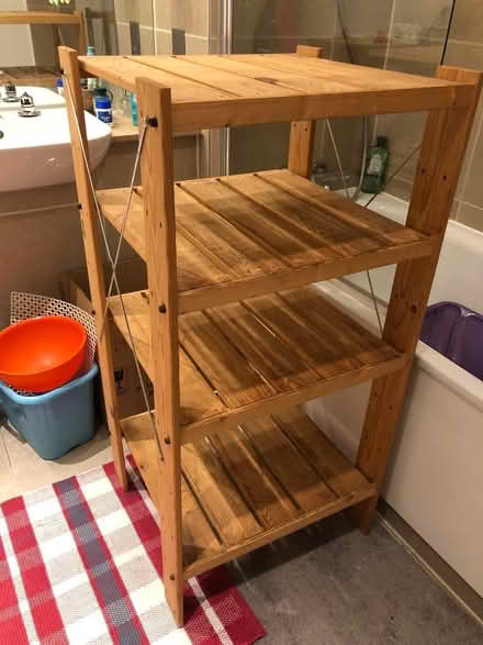 Photo of free Basic wooden freestanding shelf unit (Burgess Park SE5) #1