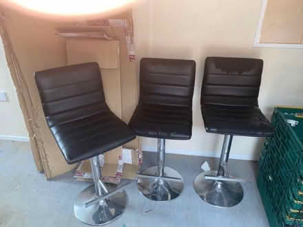 Photo of free Black bar Stools (Pebsham TN40) #1