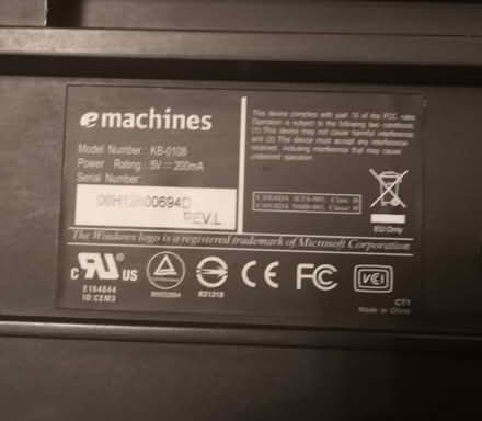 Photo of free eMachines KB 0108 PS/2 keyboard (Woodley RG5) #2