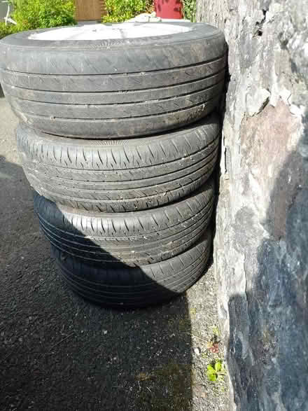 Photo of free 4 x Alloy wheels with tyres. Vauxhall meriva/Corsa (Biggar ML12) #1