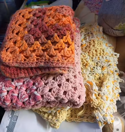 Photo of free 3 handmade crocheted throws CH1 (Blacon CH1) #1