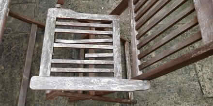 Photo of free Wooden garden table and 2 chairs (Crouch End N8) #3