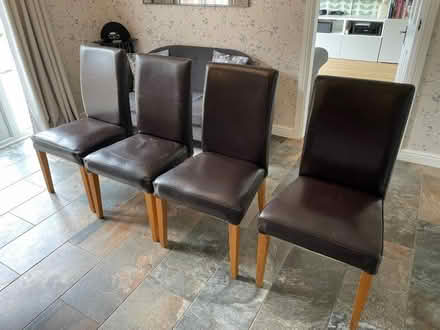 Photo of free 4 brown faux leather ikea dining chairs (East Hunsbury) #2