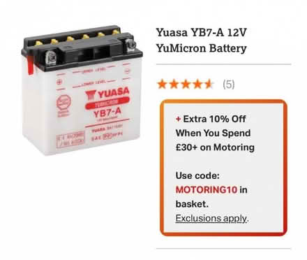 Photo of 12v Moped/motorcycle battery (Little Dawley TF4) #1