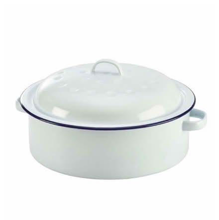 Photo of Enamel roasting tin with lid (Kings Heath B14) #1