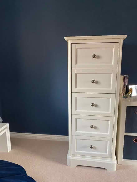 Photo of free Creamy white Tall Boy chest of drawers (Brook End SG5) #3
