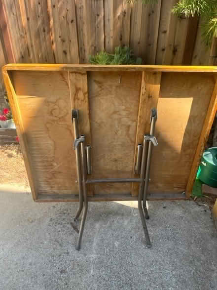 Photo of free Folding table wooden (Woodside Plaza) #2