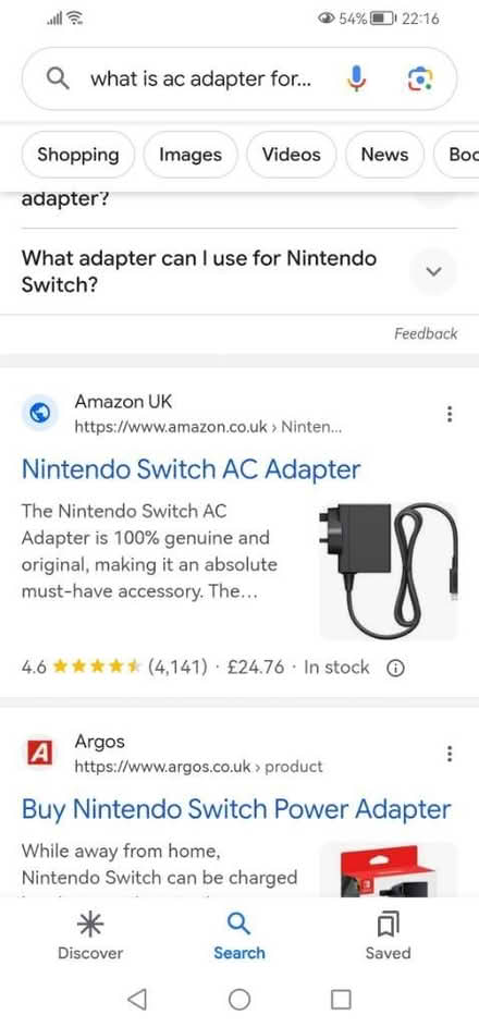 Photo of AC Adapter for Nintendo Switch (Portslade) #1