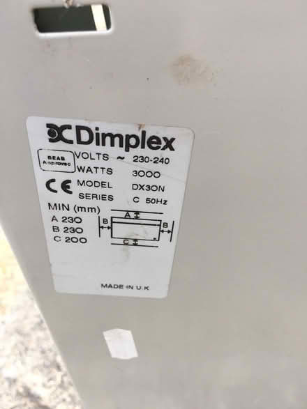 Photo of free Dimplex DX30N electric heater (CV2 Coventry (Wyken)) #2