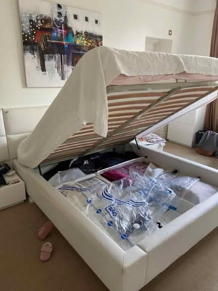 Photo of free King size ottoman bed + mattress (Belsize Park NW3) #1