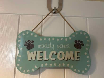 Photo of free Muddy Paws Welcome Sign (Technology Drive CV21) #1