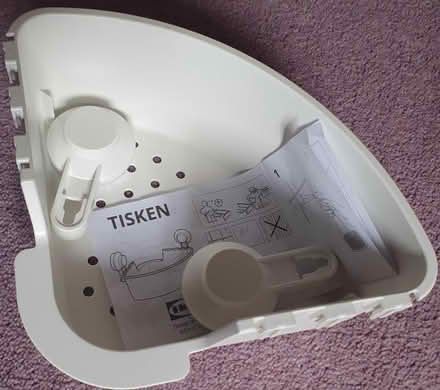 Photo of free Ikea Tisken white shower corner shelf, suction cups (Great Linford MK14) #1