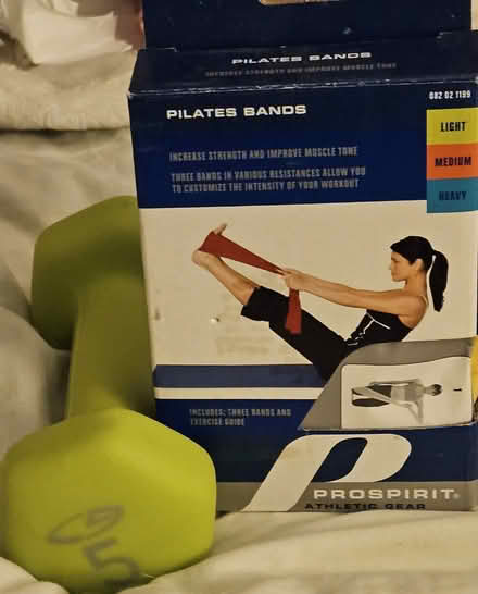 Photo of free Pilates bands and 5 lb weight (Powhatan Crossing) #1