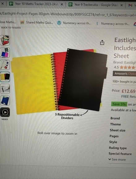 Photo of A4 Spiral bound dividers (Nateby CA17) #1
