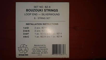 Photo of free Set of strings for a bouzouki (Bronte and Third Line area) #1