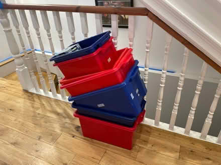 Photo of free Useful red and blue plastic boxes (South Kensington SW7) #1
