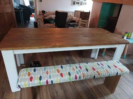 Photo of free 6ft Handmade Wooden Table And 2 Benches (Ashton-on-Ribble PR2) #1