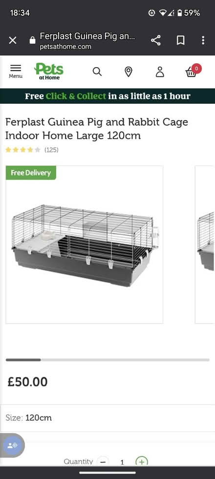 Photo of free Large INDOOR Ferplast Rabbit Cage (Hartwood Green PR7) #1