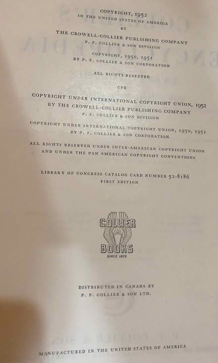 Photo of free Encyclopedia set, Colliers 1952 (Kitchener) #4