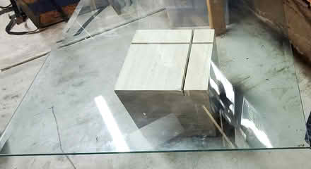 Photo of free Marble block table & glass top (Almaden) #4