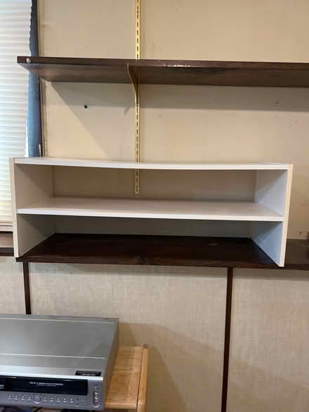 Photo of free Double white wood shelves (Briarcliffe, Wheaton) #1