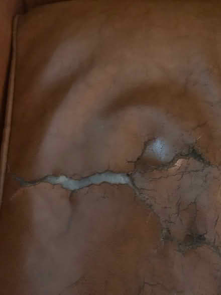 Photo of free Faux brown leather club chair (Tolworth KT6) #2
