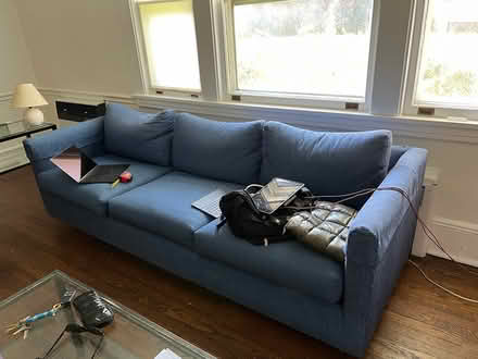 Photo of free Comfy blue sofa (Near NRHS) #1